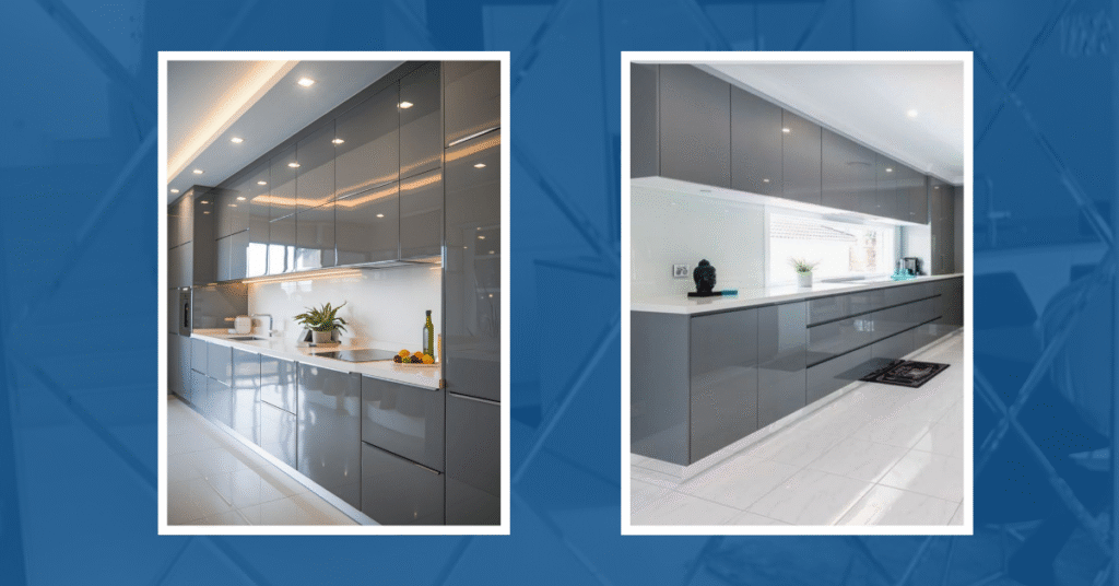 Modern aluminum kitchen cabinets