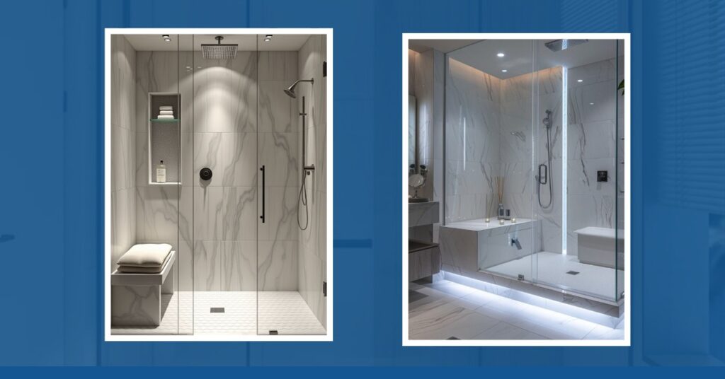 bathroom shower glass partition